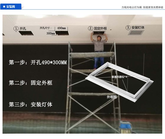 嵌入式LED會議燈安裝圖